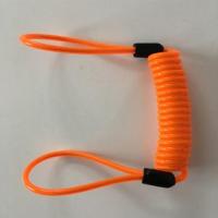 摩托车碟刹锁提醒绳加粗弹簧电动自行车碟刹锁头盔防盗钢丝通用款 桔色1.2米 通用(长度为绷直长度)