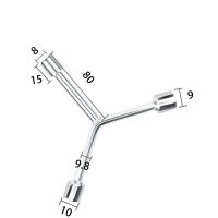 三叉套筒扳手Y型3角轮胎扳手加长人字形三角外六角摩托车汽修工具 短三叉(8/9/10)