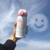 保温杯女ins原宿风大容量学生韩版简约便携不锈钢水杯可爱杯子萌 SNB*小号火烈鸟 单杯