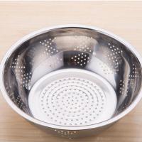 加厚不锈钢洗米筛淘米盆和面盆家用厨房洗菜盆沥水果篮米筛三件套 24cm淘米盆[1个装]
