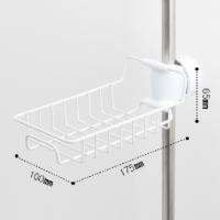 厨房置物架壁挂免打孔抹布架晾放海绵洗碗布沥水挂架台面收纳神器 [置物架]白色喷漆-水龙头式