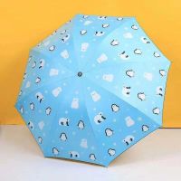 加大十骨双人伞晴雨两用雨伞女大号太阳伞防晒防紫外线超大遮阳伞 八骨企鹅蓝色