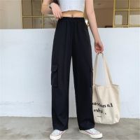 韩版ins潮宽松直筒高腰显瘦黑色帅气背带工装裤女BF束脚休闲裤子 03款 S