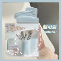 ins简约夏天可爱杯子随手杯塑料杯吸管水杯便携高颜值水杯女[9月5日发完] 白色700ml 无规格