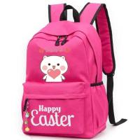 书包女小学生初中生校园女孩韩版可爱百搭大容量帆布防水双肩包 love萌玫红