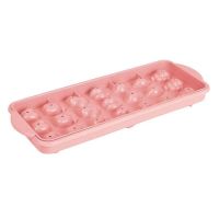 制冰块冰球雪糕模具盒冻冰块的神器圆形储冰盒家用冰格冰激凌模型 粉色 4格-(单球约5CM)-1个装