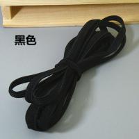 6毫米彩色松紧带 宝宝婴儿服装弹力带鞋带笔记本绑带扁橡皮筋跳绳 黑色5米【送锥子弹簧扣4个】