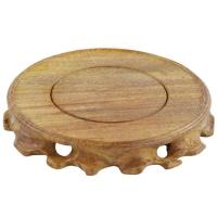 马拉斯木圆形根雕底座本色打磨奇石玉石花瓶摆件实木工艺品木托 内径8厘米