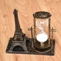 水晶球沙漏计时器创意欧式复古桌面摆件电视柜房间布置装饰品摆设 无功能[简约款] 普通装