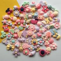 DIY水杯立体装饰贴卡通公仔小清新花朵树脂贴片无痕胶贴手工配件 款式8(随机10个配胶)