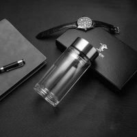 楷督双层玻璃杯智能测温男女水杯茶水分离泡茶防烫家用大容量杯子 非智能+单层+280毫升 单杯+杯底加厚