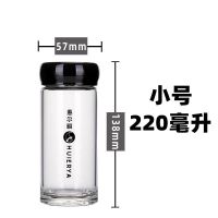 单层玻璃杯男加厚透明水杯女迷你小巧便携随手杯子带把茶杯大容量 流行元素单层小号-220毫升