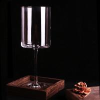 祁县龙渊无铅人工水晶直筒高脚杯创意水杯透明绿茶杯蜡烛杯直销 单只装