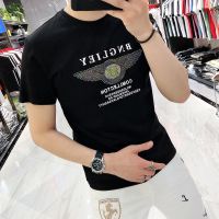 2021夏季新款男士短袖T恤欧洲站潮牌烫钻半袖体恤衫ins修身上衣男 W886黑色 M