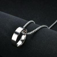 钛钢不掉色个性霸气潮人戒指项链男颈链女韩版学生吊坠刻字百搭潮 A款光面戒 不需要刻字