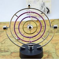 地球仪模型旋转永动仪 磁性摇摆器天体轨道摆件usb插电工艺品 H009银色