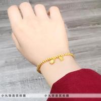 [不掉色不过敏]钛钢保色莲蓬莲心并蒂同心两世欢传承弹力手链 [金色]莲蓬手链