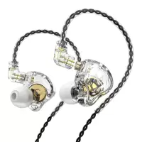 TRN MT1单动圈耳机HIFI发烧入耳式音乐手机流行重低音耳塞 MT1透明白无麦