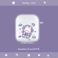 i12蓝牙k66耳机套透明软壳airpods保护套苹果二三代pro女可爱情侣 透明软壳[宇航员小兔单壳] Miniso