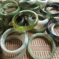 天然岫玉手镯 水墨飘花岫玉手镯 天然岫玉精品手镯 直播专拍9.8