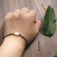 白黑猫贝石软萌母贝可爱猫手链简约情侣学生闺蜜手绳森系生日礼物 白猫贝 手链款