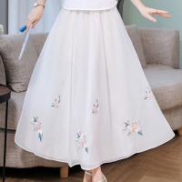 单件/套装民族风两件套裙子夏季新款复古女装旗袍改良汉服连衣裙 白色裙子[单件] L 108-120斤