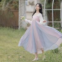 梅子熟了.汉 汉元素齐胸长裙国风改良刺绣超仙连衣裙女2021 烟粉 XS