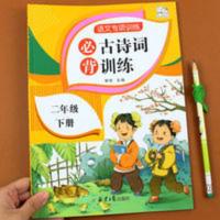 二年级下册必背古诗词人教版语文专项训练同步默写能手带注释译文 小学生古诗词