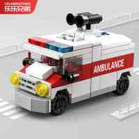 儿童汽车组装玩具工程消防救护车可合体机器人兼容乐高小颗粒积木 8531-1 救护车(81颗粒)