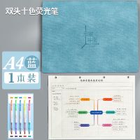 [2本装送10色荧光笔]思维导图笔记本子活页本软皮记事活页本 A4丨送10色荧光笔 替芯/2本装/不送荧光笔