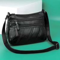 真皮质感女士小包包2021新款时尚斜挎包妈妈单肩包中老年百搭女包