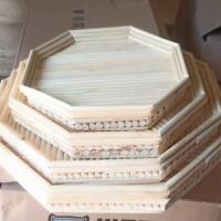 家用高粱杆饺子帘八角盖帘八角簸箩托盘饺子帘茶盘馒头垫手工盖垫 三层边实心八角直径25cm