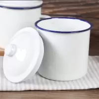 老式特大号复古怀旧搪瓷杯子老式茶缸搪瓷水杯搪瓷缸子大茶杯 纯白(普通) 9cm(450ml)