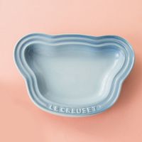 酷彩陶瓷熊头套装卡通小熊碟子调味盘可爱家用餐具色釉高脚宠物碗 蓝色小熊头12cm一个