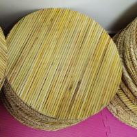 手工高粱杆双层家用饺子盖帘圆形竹子包边盖帘锅盖水饺盘八角饺帘 优质盖帘 直径30厘米