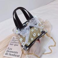 夏季潮流小包包女透明果冻包2021新款百搭时尚单肩斜跨小方包手提 黑色