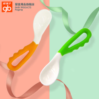 gb好孩子婴儿勺子宝宝汤勺新生儿童学吃饭训练餐具弯头双色汤勺 两个装