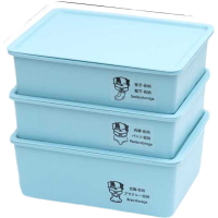 内衣袜子收纳盒PP塑料文胸内裤三件套家带盖用储物整理盒子 蓝色 无格内衣盒(无带盖)