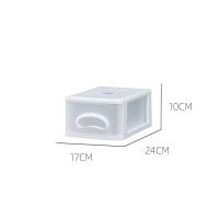 办公桌收纳盒多层透明小抽屉收纳柜杂物整理大号文具塑料储物盒柜 白色(加厚磨砂透明) 中号1层