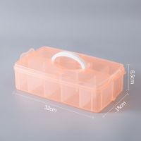 家用内衣收纳盒塑料抽屉式分格衣柜内放袜子内裤有盖整理箱三合一 橘色 [加大号]一层一盖