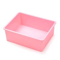 [破损补发][内衣收纳盒三件套]文胸袜子内裤化妆品收纳整理箱 粉色 [无格1盒 不带盖]