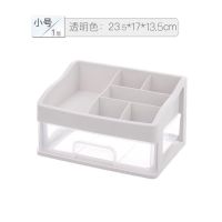 大号化妆品收纳盒透明抽屉式桌面收纳架梳妆台化妆盒护肤品置物架 2层1抽透明(小号)