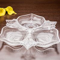 家用大号水果盘分格果盘欧式现代 客厅分隔果盘ktv果盘 水果盘子 白色小号(直径26cm)