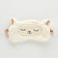 卡通可爱小羊毛绒眼罩绵羊遮光睡眠眼罩软绵绵睡觉遮光透气眼罩礼 金色耳朵小羊眼罩