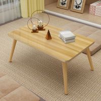 简约茶几阳台小桌子实木卧室吃饭出租房小茶几长方形飘窗桌子 颜色随机50*30-20高实木脚