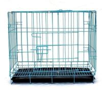 鸽子笼加粗大号折叠带隔断繁殖配对笼鸽子用品鸡笼鸟笼家用养殖笼 笼子+托盘 35*25*30cm(长宽高)蓝色