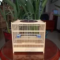 鸟笼竹制大号方笼颠颏笼玉鸟笼绣眼麻料蜡嘴金青相思鸟笼 电镀四角钩(笼底丝在抽屉上面)