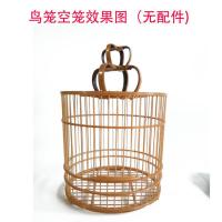 特价精品画眉鸟笼竹制鸟笼竹子制品竹鸟笼八哥工艺平顶鸟笼子 画眉笼空笼价格