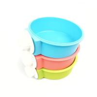 悬挂碗挂笼碗不锈钢猫狗碗泰迪喝水碗小型犬防打翻糖果色宠物用品 随机颜色(不含内碗) 小号