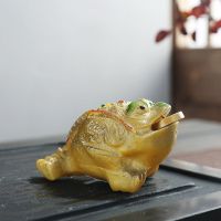 茶宠变色貔貅天鹅茶盘创意精品配件可养饰品茶玩茶台茶道茶具摆件 变色小金禅